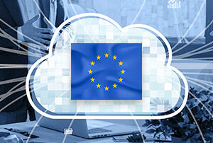 Un nuage avec le drapeau européen